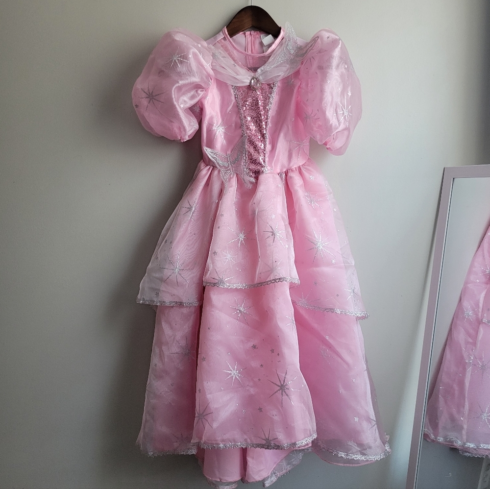 Glinda The Good Wicked/Wizard Of Oz Pink Whimsy Sparkle Girls Dress Costume, M